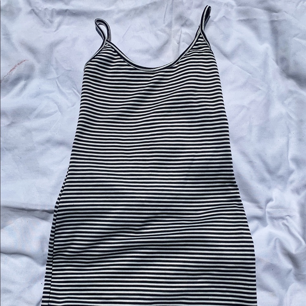 Black and White Striped Bodycon Dress